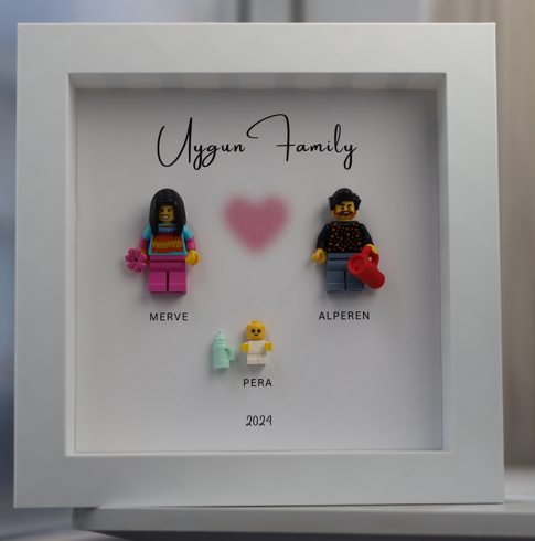 “Create Your Own Frame – Pink Heart Family (Personalized)”