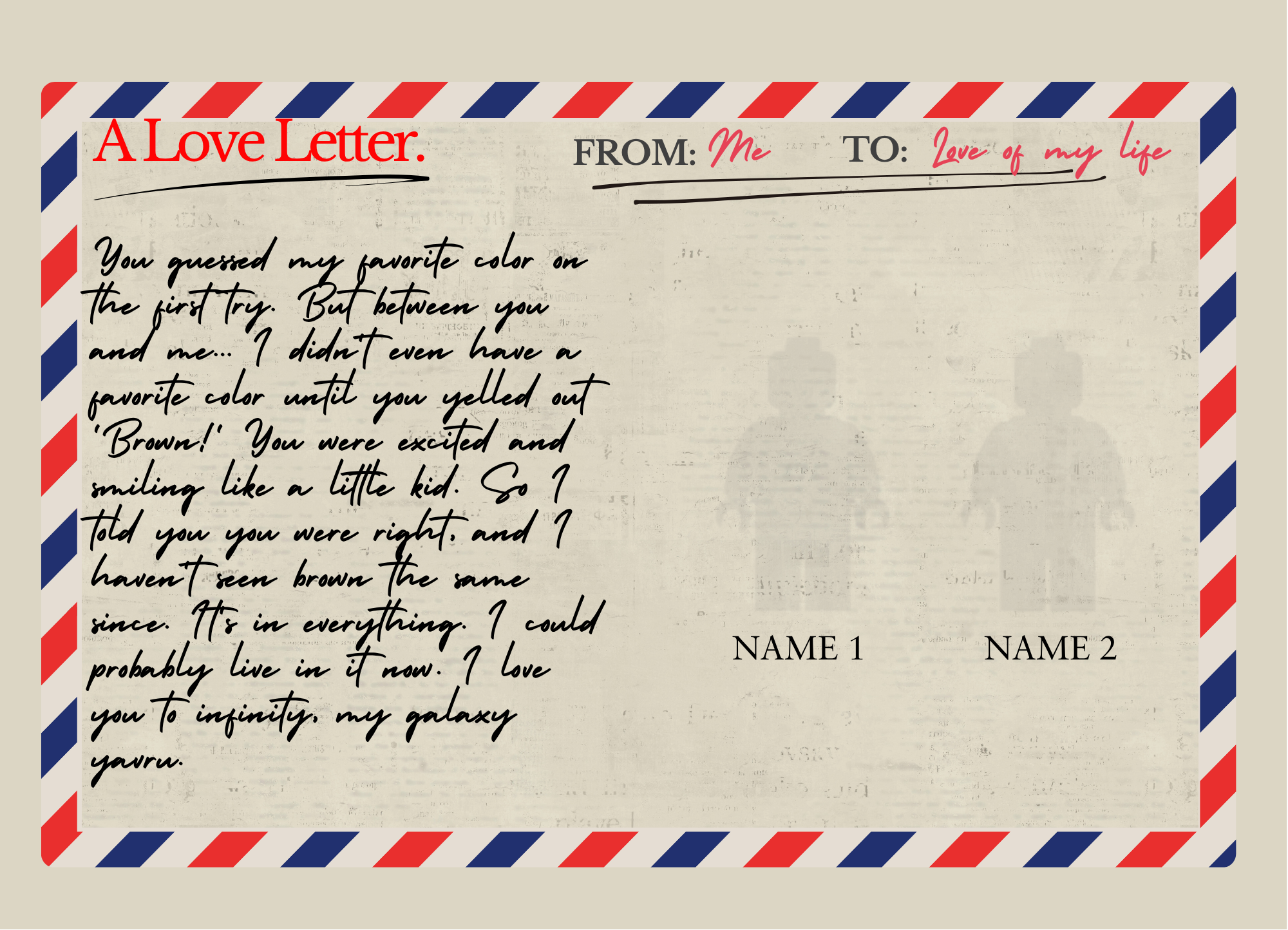 “Create Your Own Frame – A Love Letter (Personalized)”