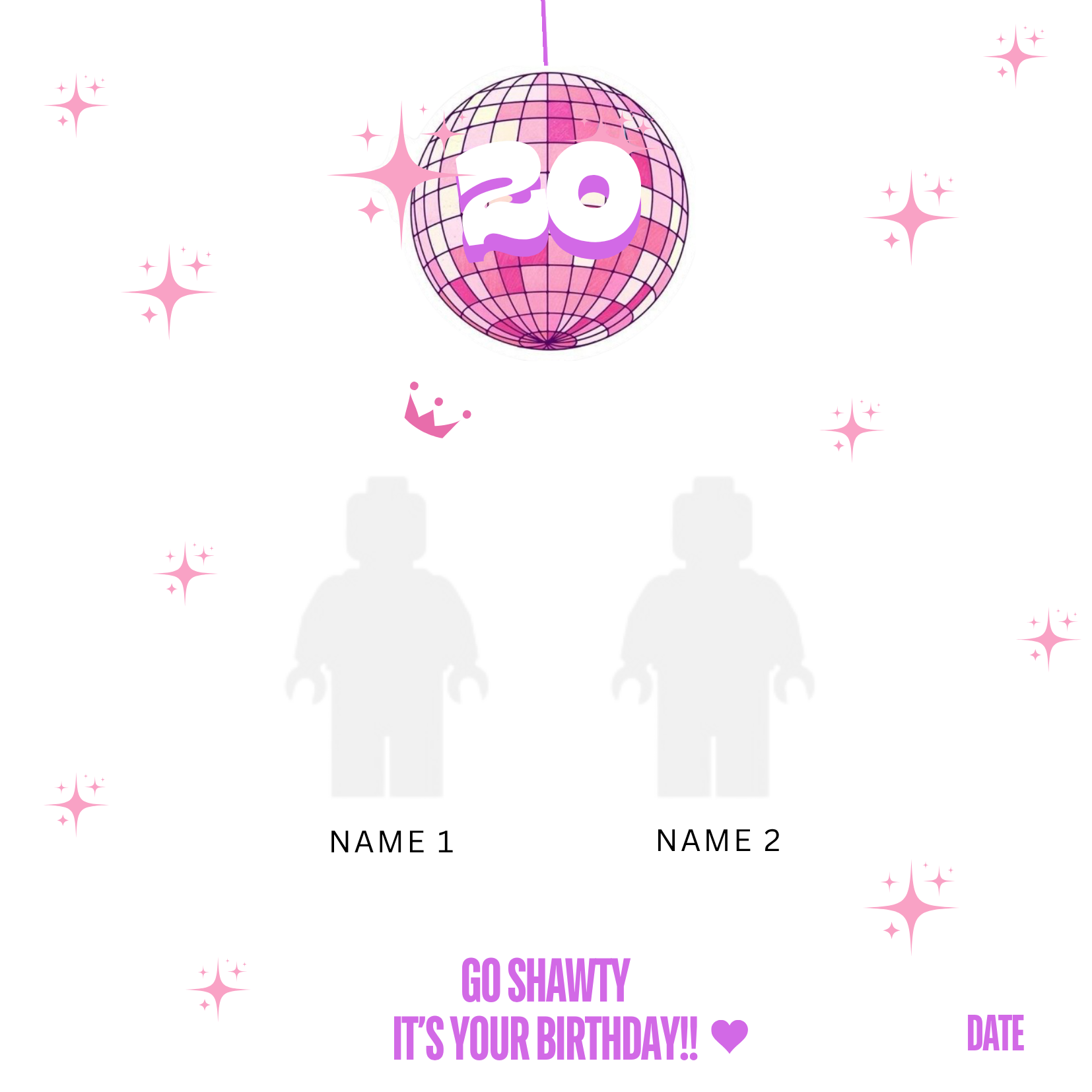 “Create Your Own Frame – Happy Birthday Disco (Personalized)”