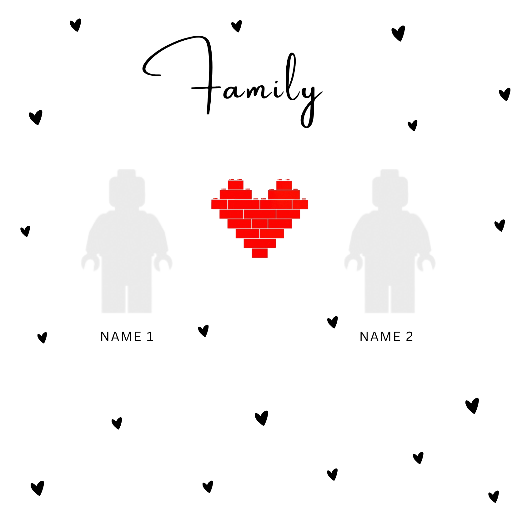 “Create Your Own Frame – Black Heart Family (Personalized)”