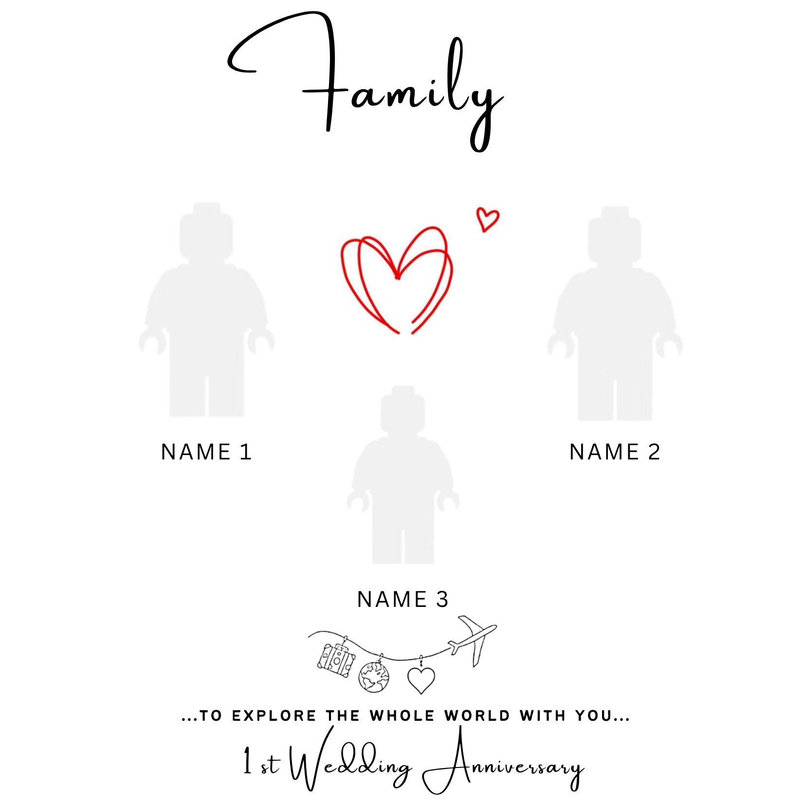 “Create Your Own Frame – Family Whole World (Personalized)”