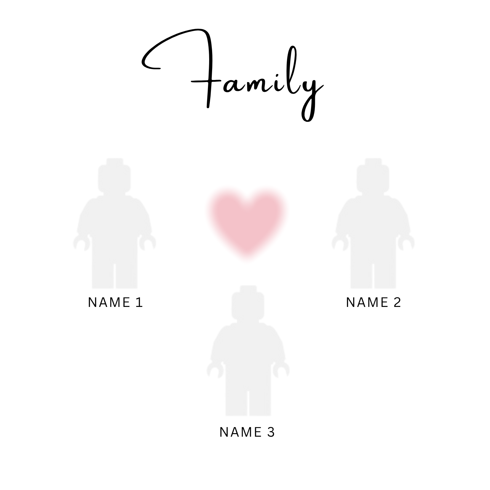 “Create Your Own Frame – Pink Heart Family (Personalized)”