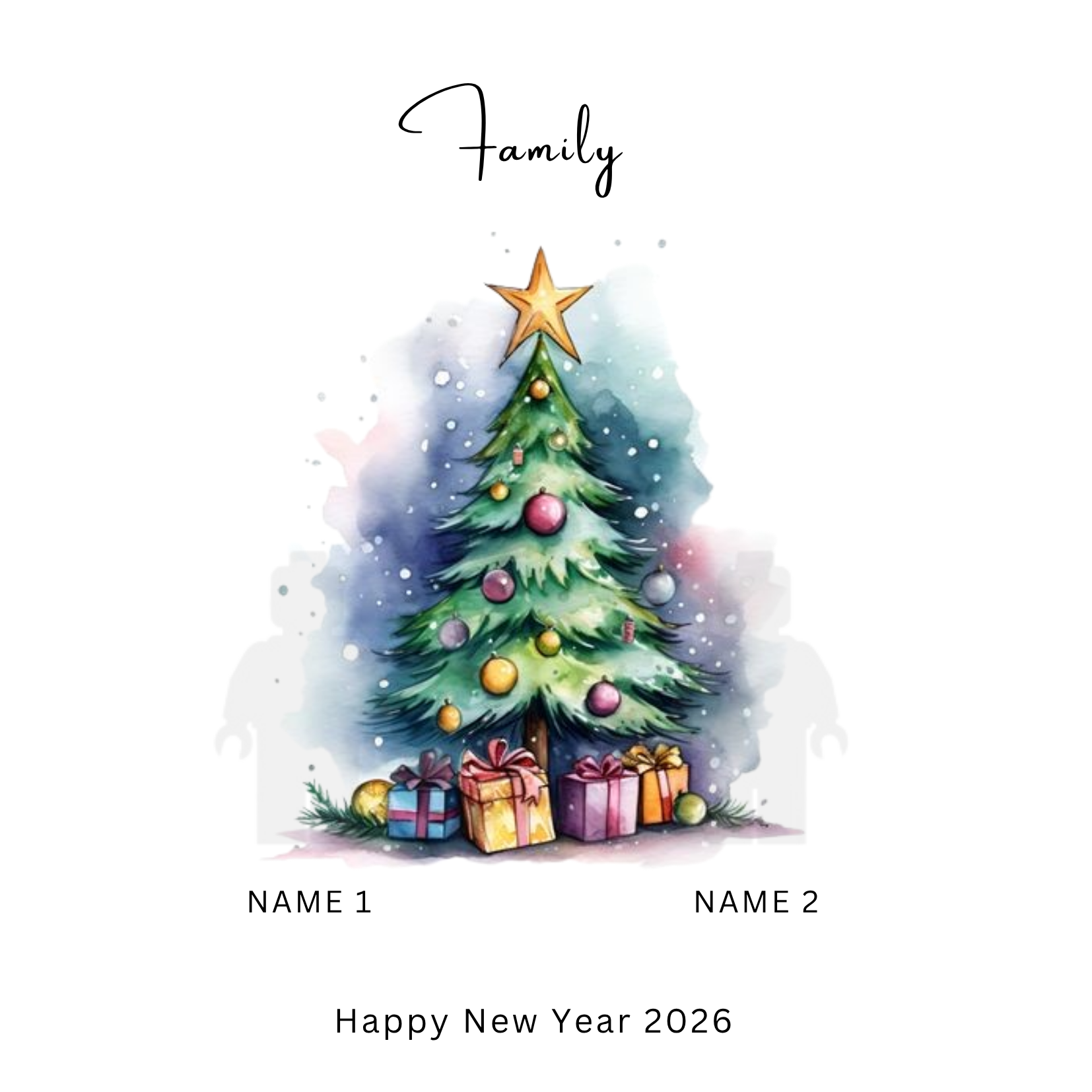 “Create Your Own Frame – Christmas Tree Family (Personalized)”